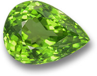 Birnenförmiger Peridot-Edelstein