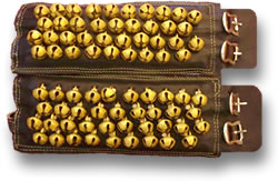 Lederfußkettchen für den klassischen indischen Tanz mit Glöckchen
