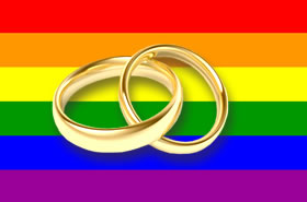 LGBT-Pride-Flagge mit Eheringen