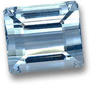Achteckiger Aquamarin-Edelstein