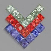 Kaufen Sie mehrfarbige Nahkampf-Edelsteine Princess Cut Sapphire Melee Stones