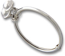 Thai Silber Baby Fußkettchen mit Glocke