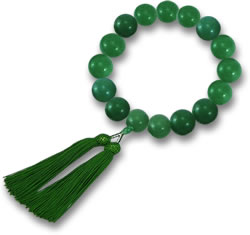 Perlenarmband aus Aventurin mit Quaste