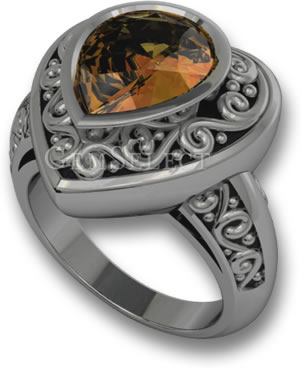 Silberner Axinitring