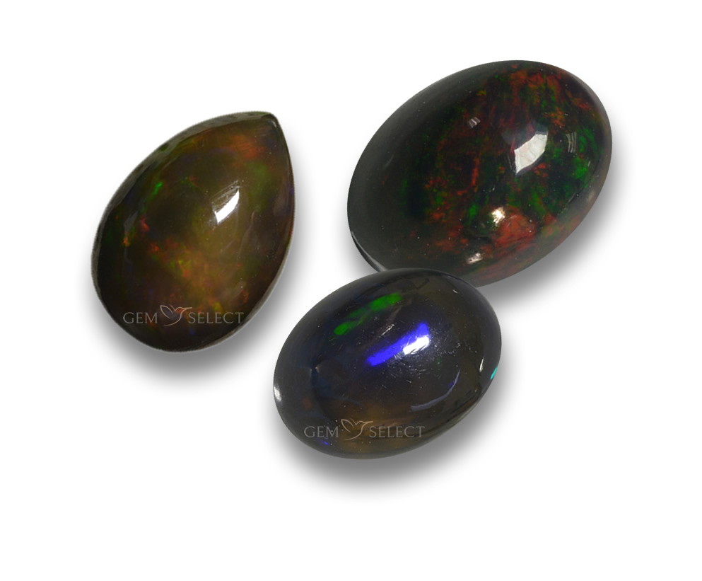 Schwarze Opal-Edelsteine von GemSelect - Großes Bild