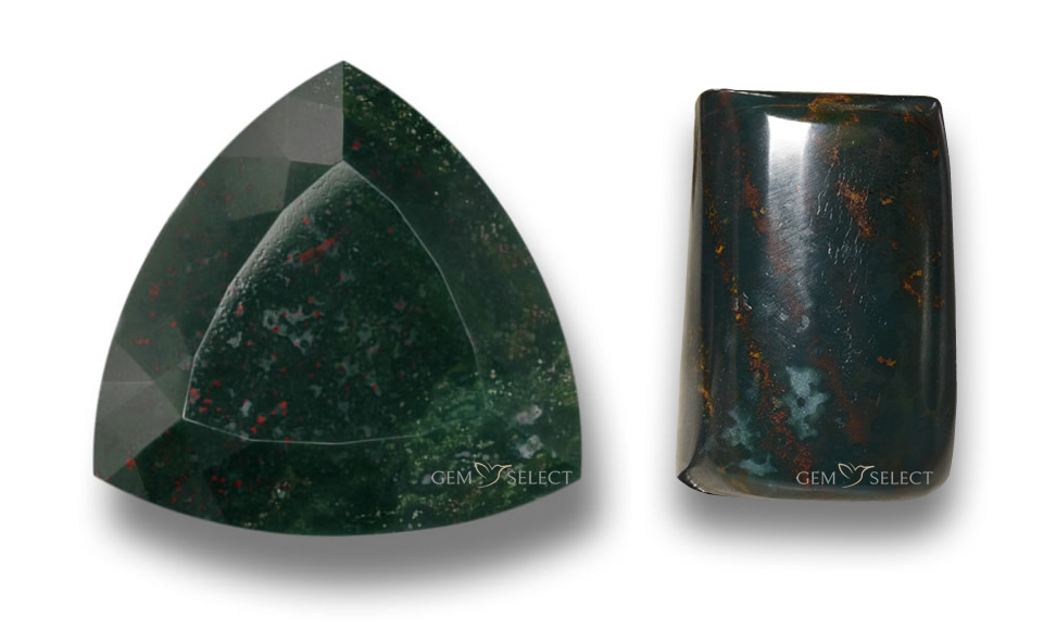 Zwei Blutstein-Edelsteine von GemSelect - Großes Bild