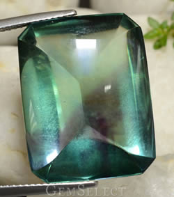 Bläulich-grüner Fluorit-Zuckerhut-Cabochon