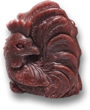 Pyrop-Granat-Hahn-Schnitzerei