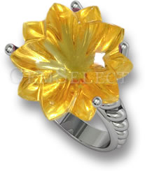 Geschnitzter Citrin-Blumenring