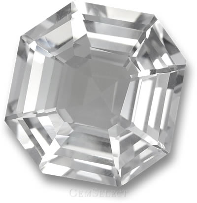 Klarer weißer Quarz-Edelstein im Asscher-Schliff