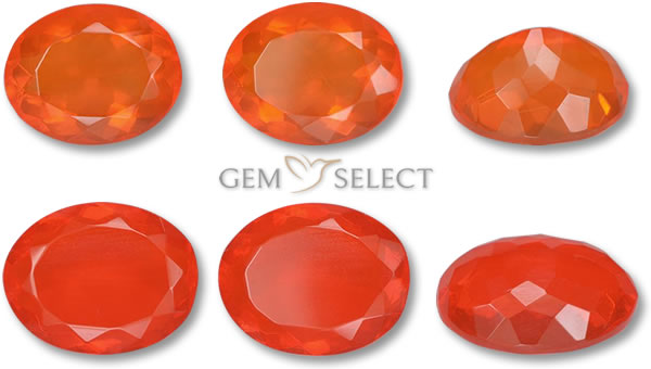 Ein Foto von Feueropal-Edelsteinen von GemSelect