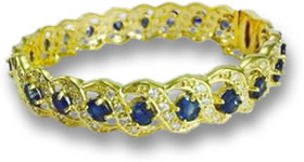 Armband aus Gold, Saphir und Diamant