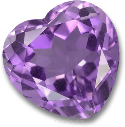 Herzförmiger Amethyst-Edelstein