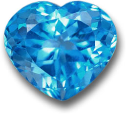 Natürliches Schweizer Blautopas-Herz Natural Blue Topaz Heart