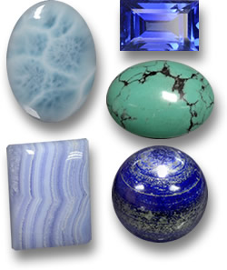 True Blue: Larimar, blauer Saphir, Türkis, blauer Achat und Lapislazuli