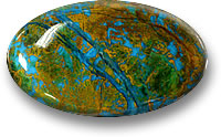 Mehrfarbiger Chrysokoll-Cabochon