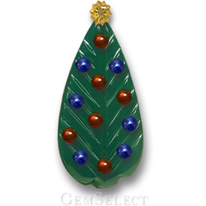 Edelstein-Weihnachtsbaum – geschnitzte Achat-, Zitronenquarz-Stern-, Granat- und Saphir-Kugeln