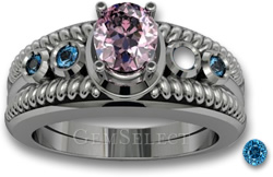 Akzentsteine ersetzen – Rosa Spinellring mit blauen Zirkon-Akzentsteinen