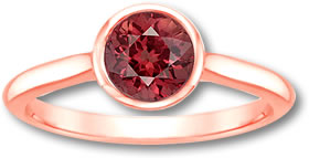 Solitär-Ring aus Malaya-Granat in Roségold