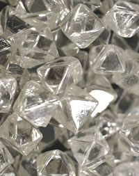Roher weißer Diamant