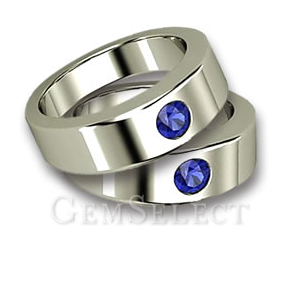 Blaue Saphir-Eheringe