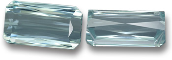 Aquamarin-Edelstein im Scherenschliff