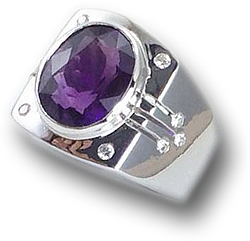 Lila Amethyst Herrenring