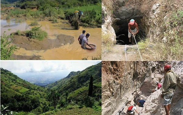 Foto des Saphirabbaus im Uluguru-Gebirge