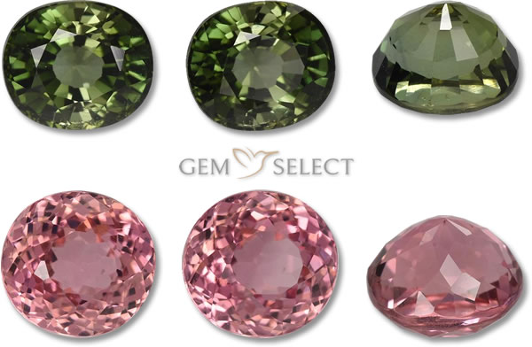 Ein Foto von Turmalin-Edelsteinen von GemSelect