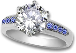 Ring mit weißem Saphir und Tansanit