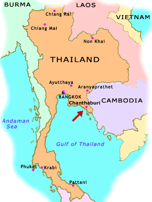 Thailand-Karte - Chanthaburi