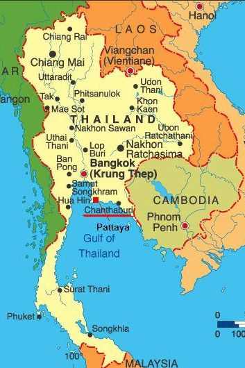 Karte von Thailand