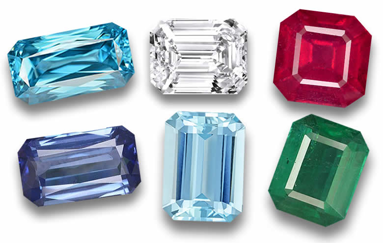 1 Carat Emerald Cut Gemstones: Sapphire, Ruby, Emerald, Tourmaline, Garnet, Amethyst and More