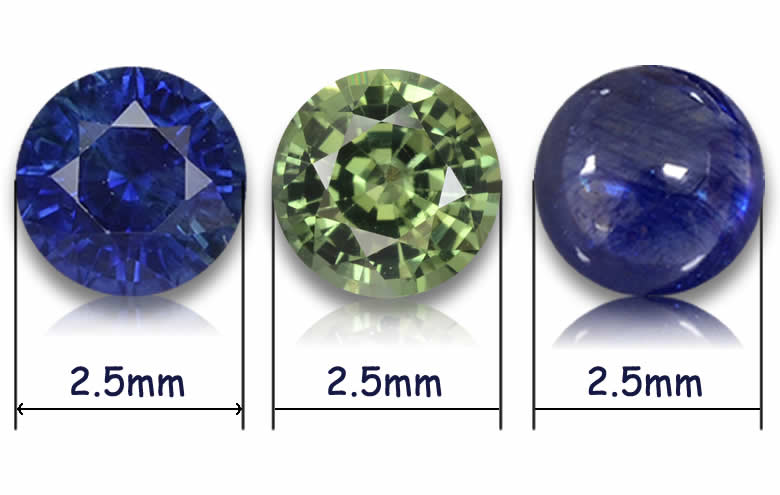 2.5 mm Round Sapphires: Blue, Pink, Yellow, White Round Gems, Wholesale 2.5 mm Round Sapphire