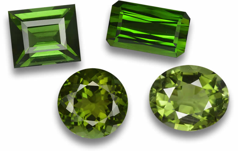 2 Carat Green Tourmaline: Deep, Olive, Forest, Mint Green Gems, Wholesale 2 ct Green Tourmaline