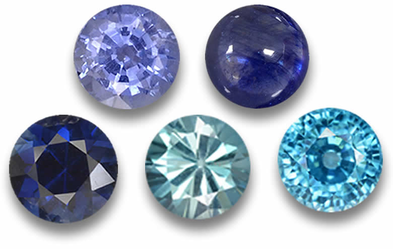3 mm Round Blue Gemstones: Sapphire, Tanzanite, Topaz, Zircon Stones and More in Round Cut