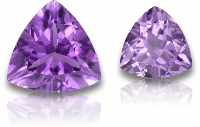 Amethyst-Edelsteine im Trillion-Schliff für Schmuck