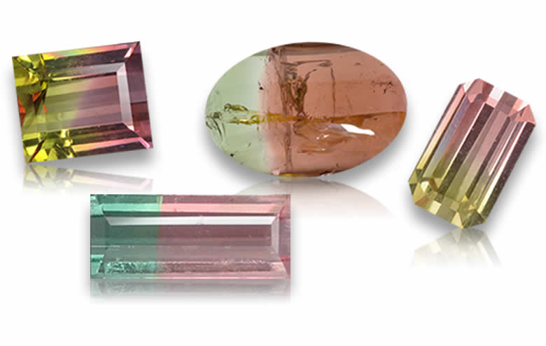 Bi Color Tourmaline: Buy Two Tone Tourmaline, Natural Bicolour Tourmaline at wholesale prices