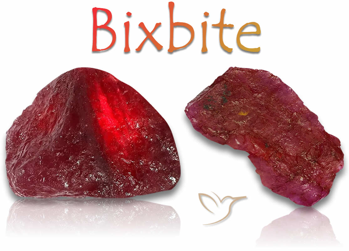 Rohe Bixbite-Steine