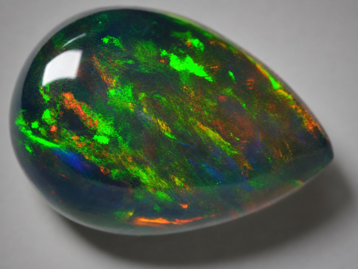 Nahaufnahme von natürlichen schwarzen Opal-Edelsteinen