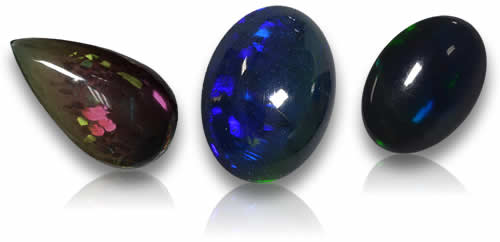 Natürliche schwarze Opal-Edelsteine