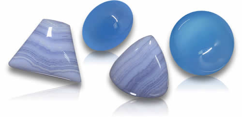 Natürliche blaue Achat-Edelsteine