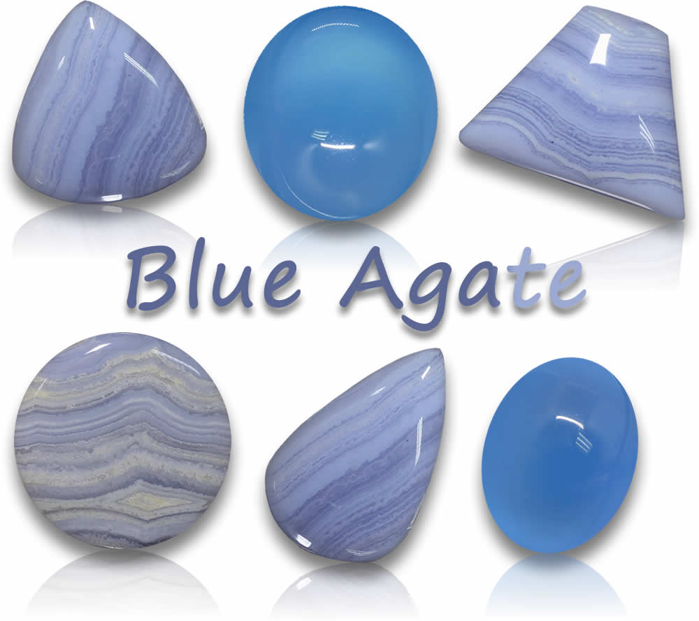 Natürliche blaue Achat-Edelsteine