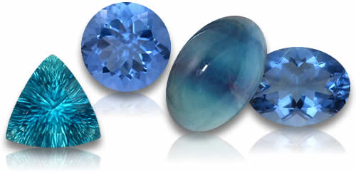 Natürliche blaue Fluorit-Edelsteine