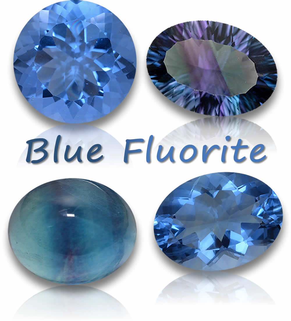 Natürliche blaue Fluorit-Edelsteine