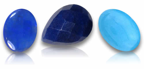 Natürliche blaue Jadeit-Edelsteine