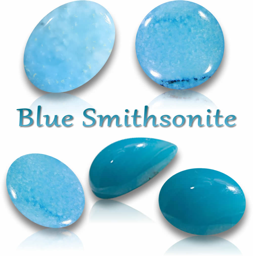 Natürliche blaue Smithsonit-Edelsteine