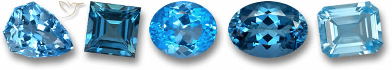 Blaue Topas-Edelsteine
