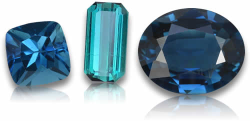 Natürliche blaue Turmalin-Edelsteine