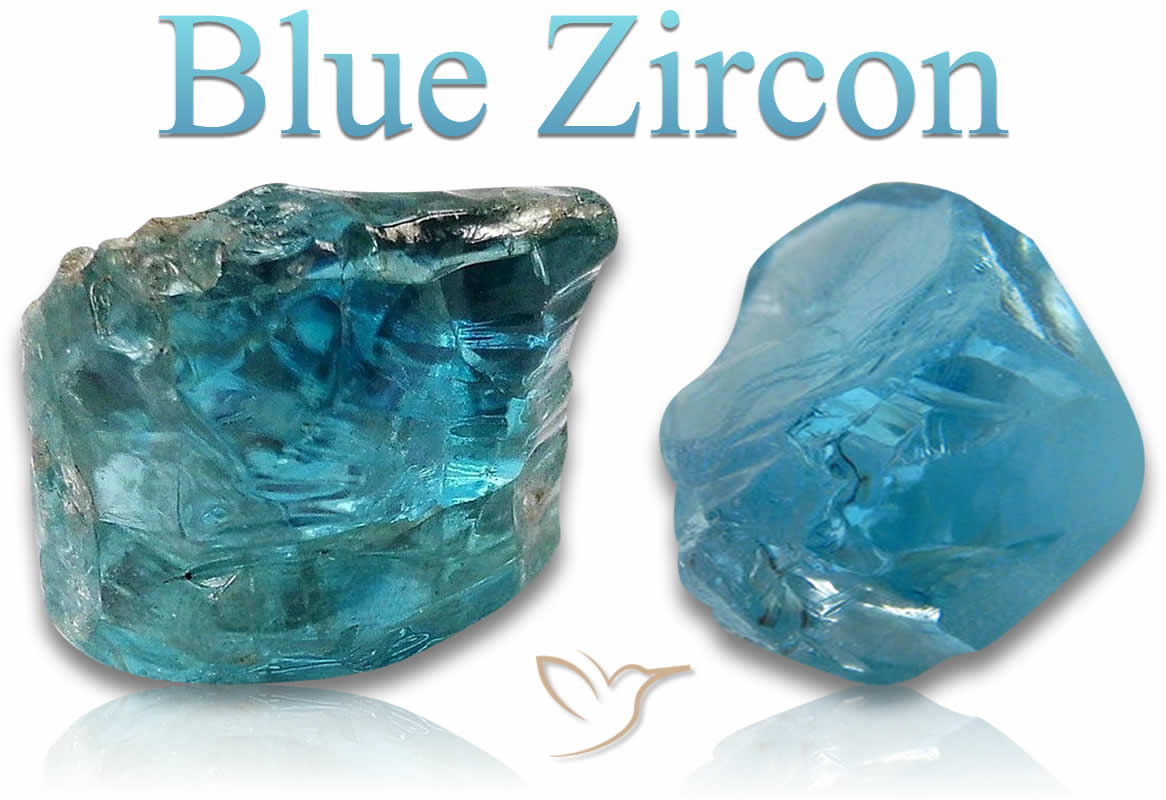 Blaue Zirkon Rohsteine